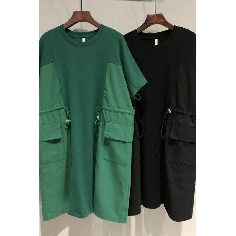 胖妹妹300斤加大码显瘦时尚假两件韩版抽绳收腰夏季女,女装/女士精品,连衣裙,淘宝优惠券,粉丝福利购,淘宝优惠卷