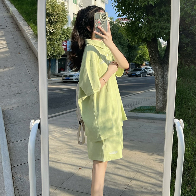 小清新运动套装女夏跑步宽松显瘦时尚韩版学生休闲两件套