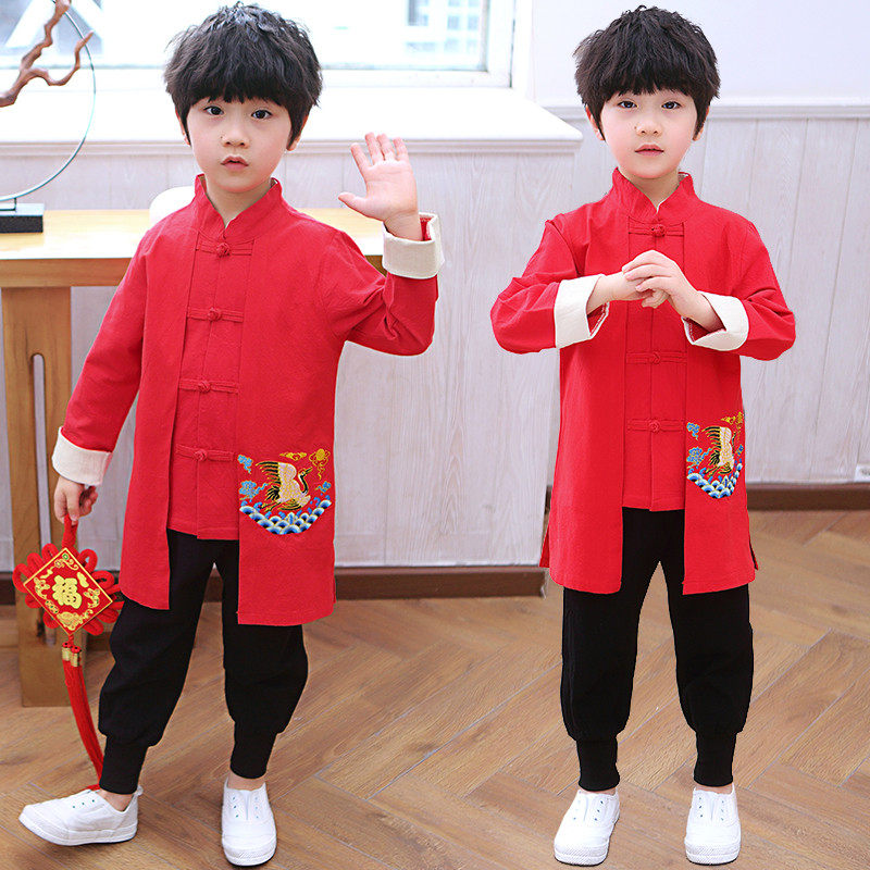 儿童中国风小男孩国学服古装男童秋装校服