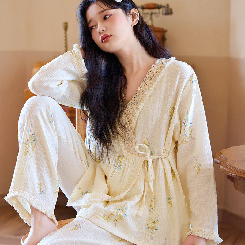 珈莹艾纯棉纱布月子服夏薄款产后产妇哺乳居服春秋待产孕妇睡衣,孕妇装/孕产妇用品/营养,家居服套装,淘宝优惠券,粉丝福利购,淘宝优惠卷