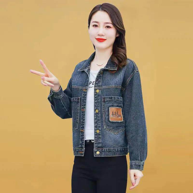 2025春秋大码宽松显瘦牛仔女短款百搭牛仔衣短装