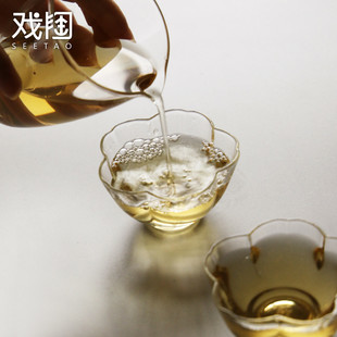 玻璃品茗杯透明手工耐热泡茶杯家用功夫茶具小号禅意茶杯单杯 日式