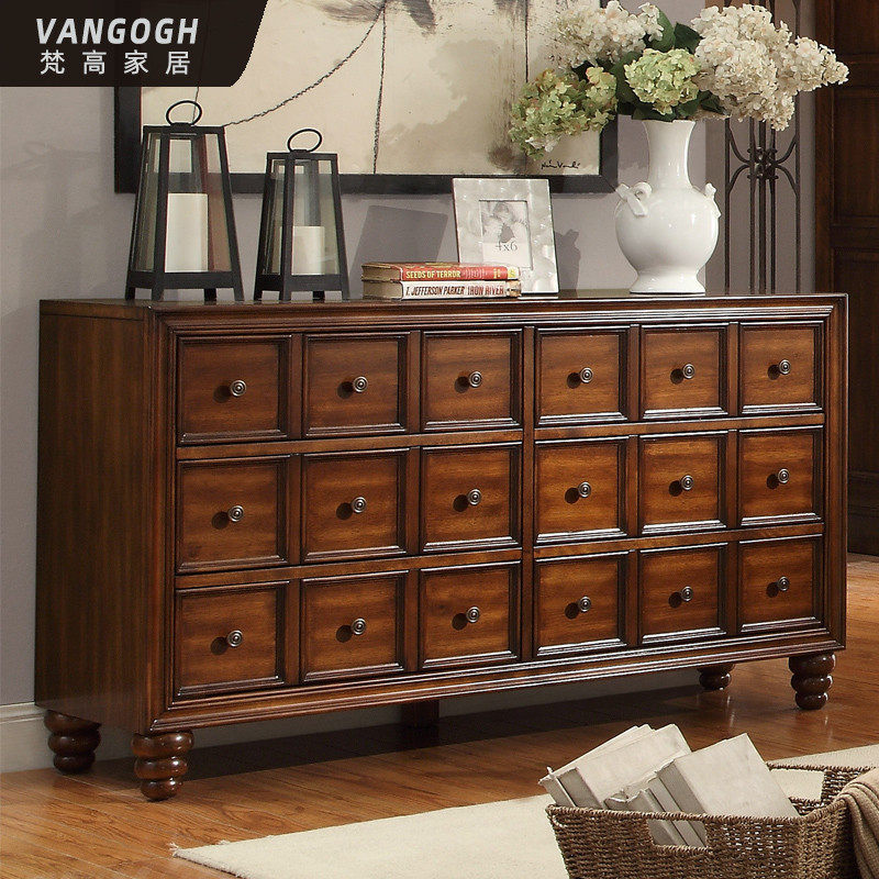 美式全实木斗柜收纳柜卧室大容量多层储物柜客厅餐边柜欧式六斗橱,住宅家具,斗柜,淘宝优惠券,粉丝福利购,淘宝优惠卷