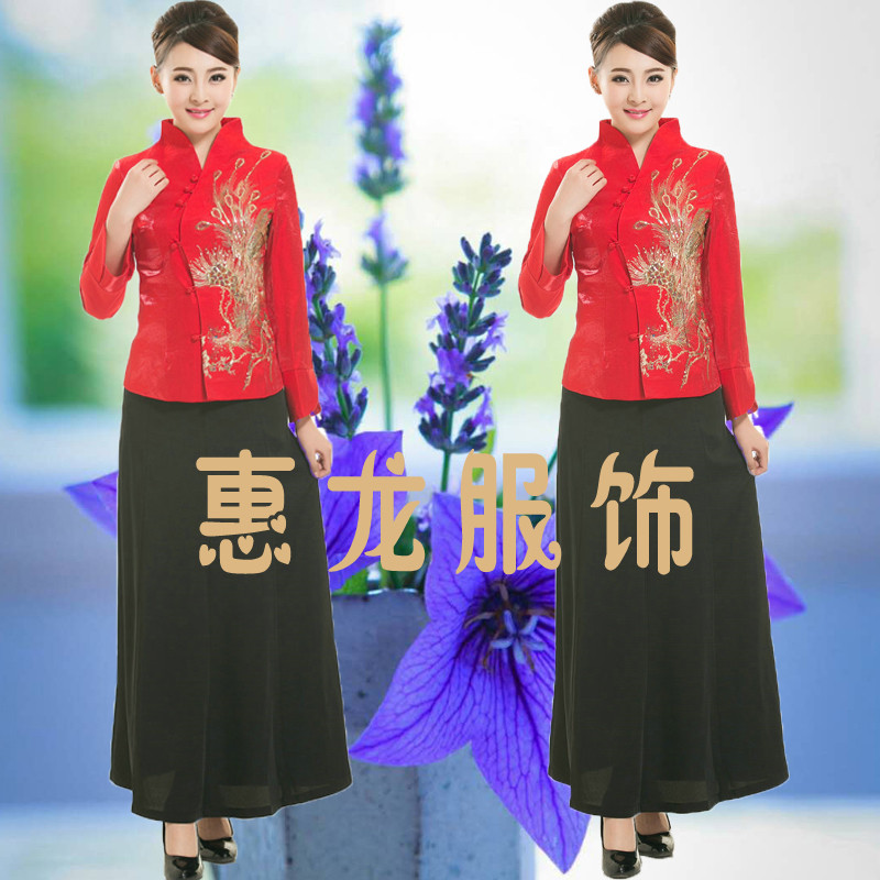 2023秋冬季长袖迎宾礼仪司仪长款酒店服装小姐敬酒结婚女