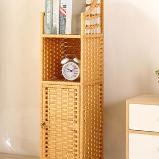 卫生间储物收纳柜实木隙窄用夹缝藤编置物架柜卧室床书柜头柜子