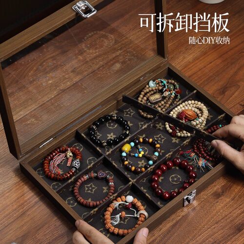 手串收纳盒文玩串珠专用展示收藏盒大容量防氧化透明手镯手饰盒