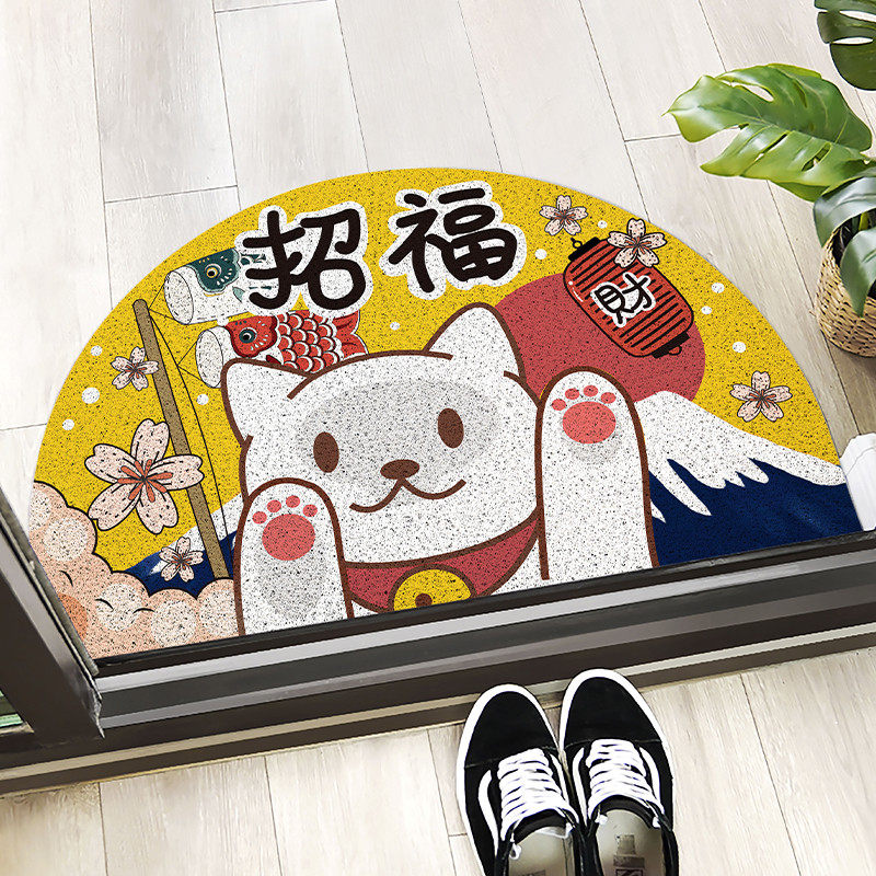 起贝卡通可爱咪半圆进门地垫丝圈地毯家用门口玄关脚垫门垫,居家布艺,家用脚垫,淘宝优惠券,粉丝福利购,淘宝优惠卷