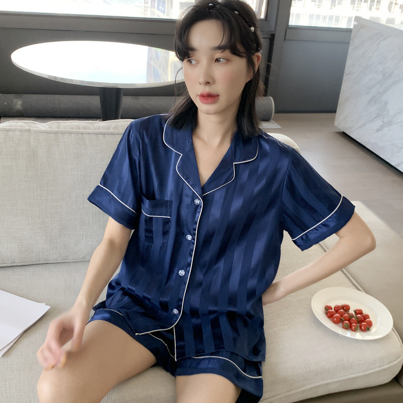 冰丝睡衣女2023年新款夏季薄款短袖夏天仿真丝绸高级感家居服套装
