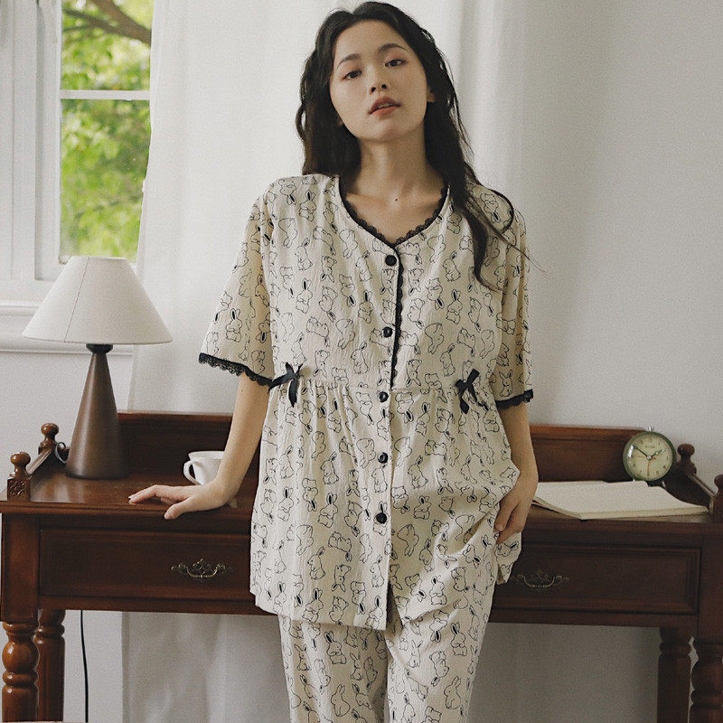 带胸垫哺乳睡衣夏季薄款喂奶月子服夏天纯棉产后孕妇居服春夏装,孕妇装/孕产妇用品/营养,家居服套装,淘宝优惠券,粉丝福利购,淘宝优惠卷