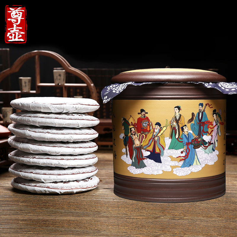 尊壶宜兴紫砂茶叶罐用大码储存缸普洱茶饼醒茶罐茶桶陶瓷密封罐,餐饮具,茶叶罐,淘宝优惠券,粉丝福利购,淘宝优惠卷