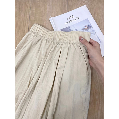 150小矮个子冰丝山本阔腿裤女夏季宽松皱褶遛弯裤145xs小码