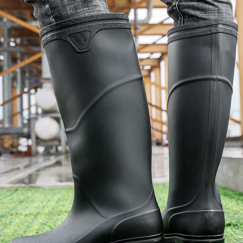 雨鞋男款胶鞋防水鞋厚底高筒雨靴洗车防滑时尚工作鞋男耐磨中高帮