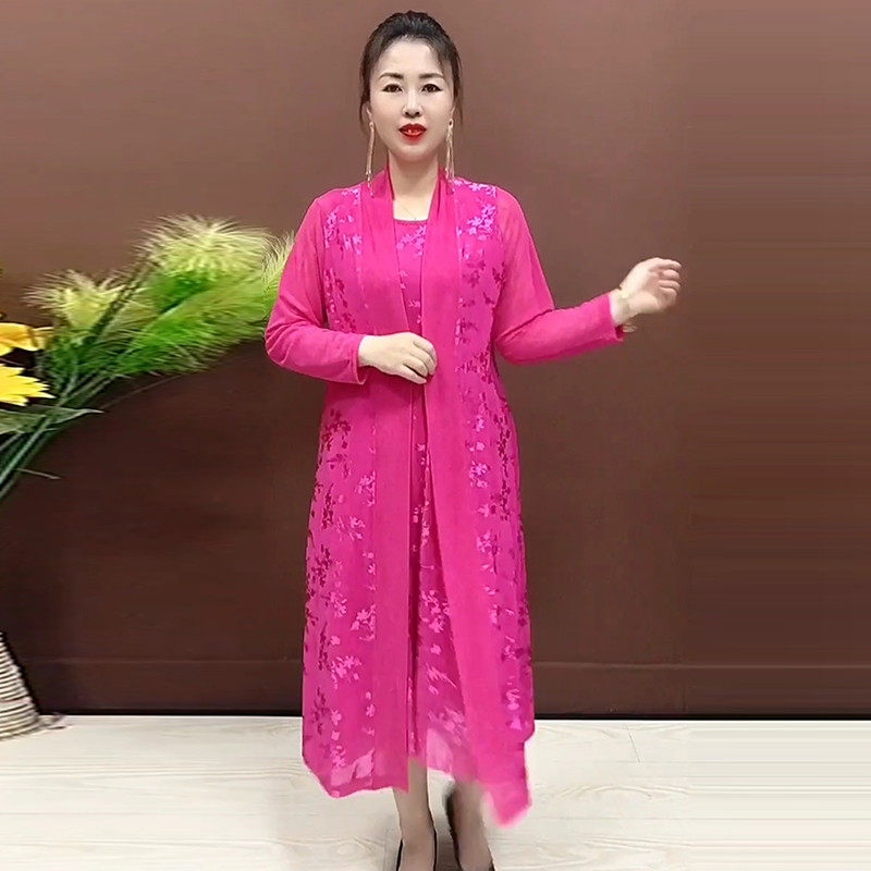 夏季中老年妈妈装洋气两件套外披搭配无袖透气宽松遮肉,女装/女士精品,中老年女装,淘宝优惠券,粉丝福利购,淘宝优惠卷