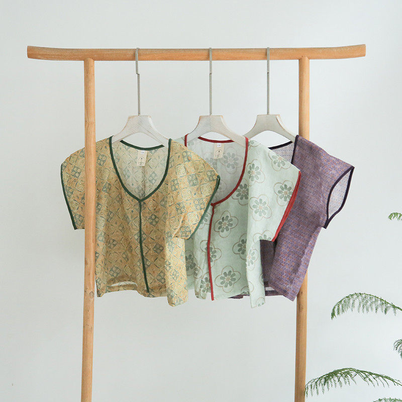 春下夏款初唐背子苎麻印花短衫  花想容,女装/女士精品,汉服上装,淘宝优惠券,粉丝福利购,淘宝优惠卷