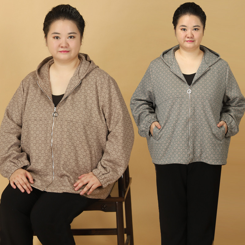 胖妈妈大码短款风衣180斤奶奶 秋装女2023年新款显瘦