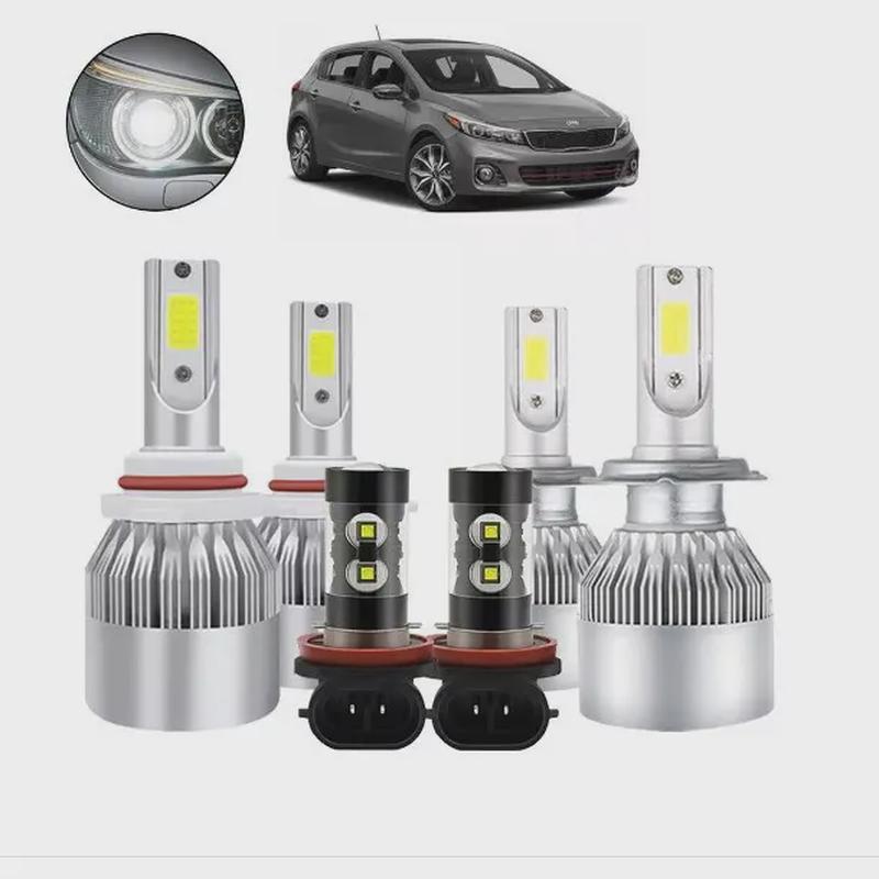 热销led 大灯套装组合 前大灯 雾灯远近光改装大灯大灯附件铝聚光