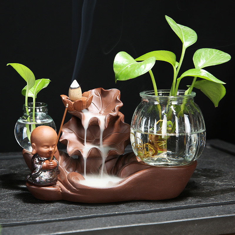 茶宠倒流香大号小和尚可养招财创意个性禅意变色茶玩茶盘精品摆件