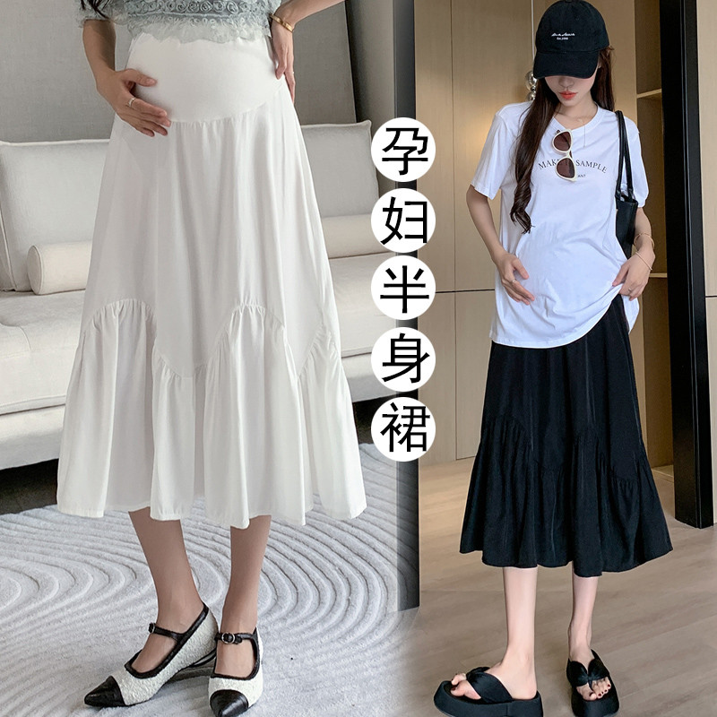 孕妇夏季外穿怀孕托腹宽松大码休闲A字裙夏装孕妇裙夏
