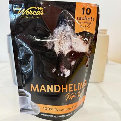 印度尼西亚代购WORCAS猫屎咖啡粉KOPI LUWAK曼特宁咖啡粉手冲咖啡