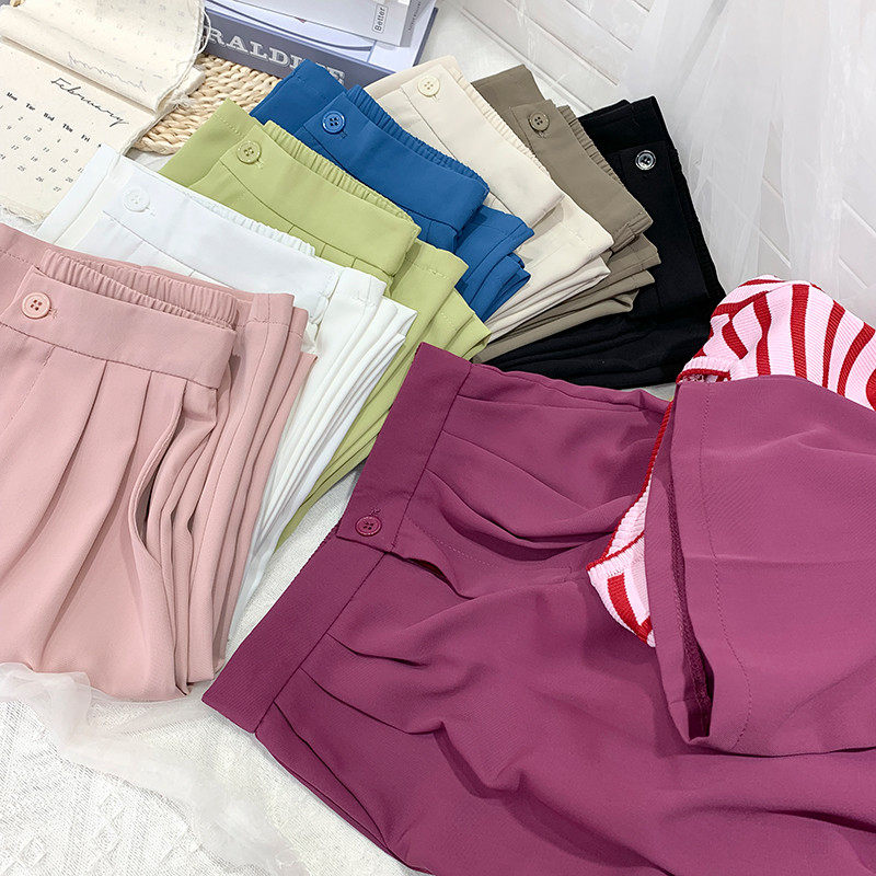 高级垂感显瘦窄版冰丝阔腿裤女夏宽松雪纺拖地烟管直筒,女装/女士精品,休闲裤,淘宝优惠券,粉丝福利购,淘宝优惠卷