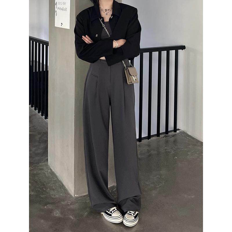 春季新款灰色窄版阔腿裤女大码胖mm胯大腿粗垂坠感,女装/女士精品,大码裤装,淘宝优惠券,粉丝福利购,淘宝优惠卷