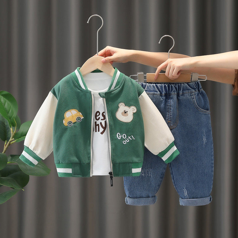 男童秋装套装2024新款儿童棒球服1一2-3岁宝宝春秋三件套