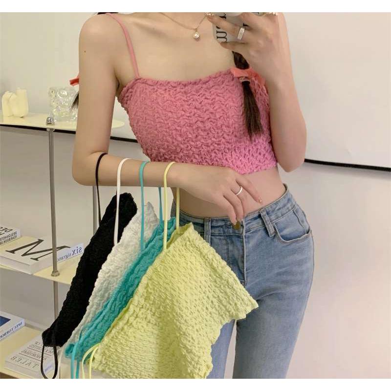 Pleated Tube Top Beautiful Back Integrated Sling Underwear W