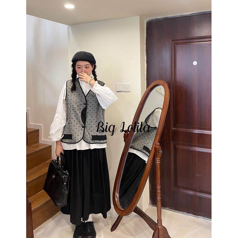 『美院学姐』大萝莉大码马夹森系文艺套装微胖显瘦秋胖ＭＭ,女装/女士精品,大码半身裙,淘宝优惠券,粉丝福利购,淘宝优惠卷