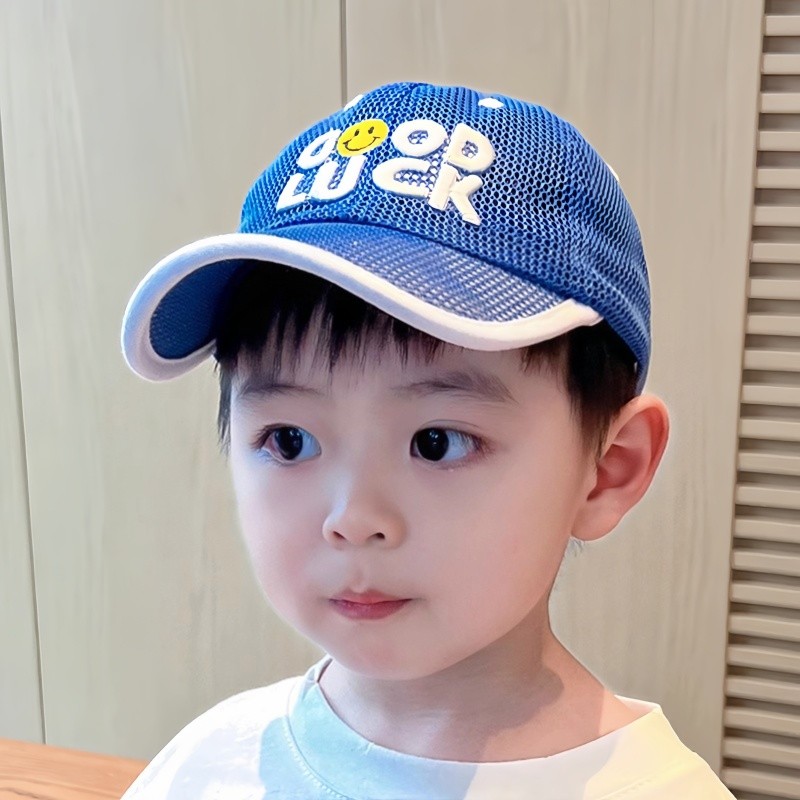 推荐品牌夏季儿童帽子男薄款女宝棒球帽网眼透气韩版小孩子防晒鸭