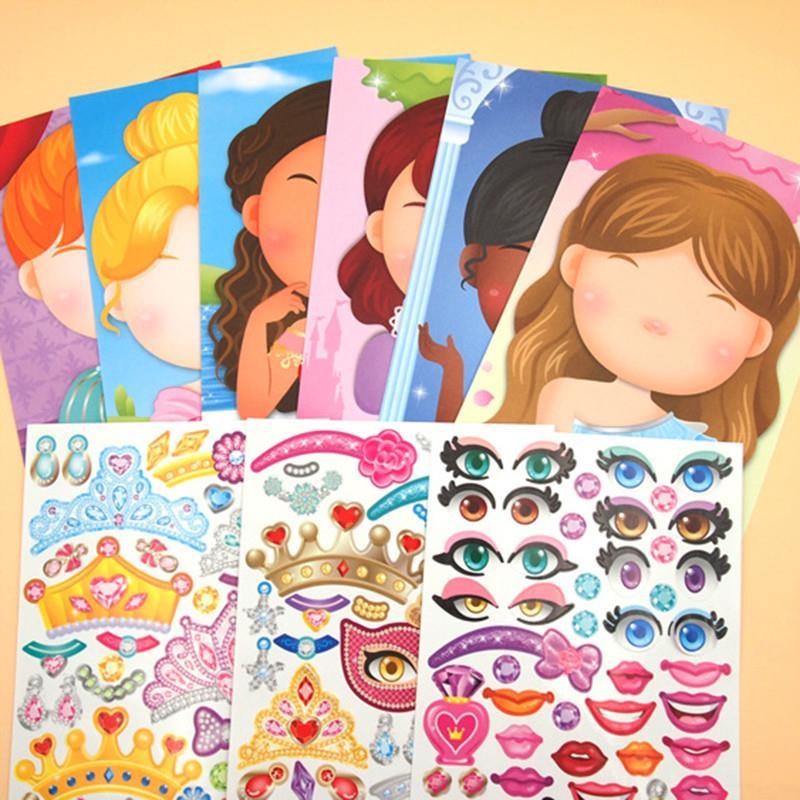 Puzzle DIY Make a Face Sticker Books Set for Kids Toddlers C