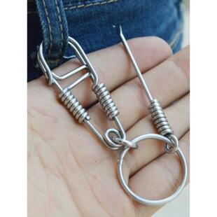 创意手工不锈钢钥匙扣汽车男士焊丝鸟钥匙锁挂环快速挂环炼AI