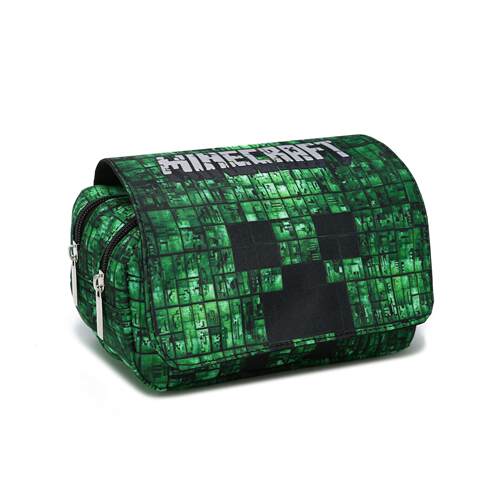我的世界周边Minecraft笔袋苦力怕 Creeper文具袋双层大容量翻盖