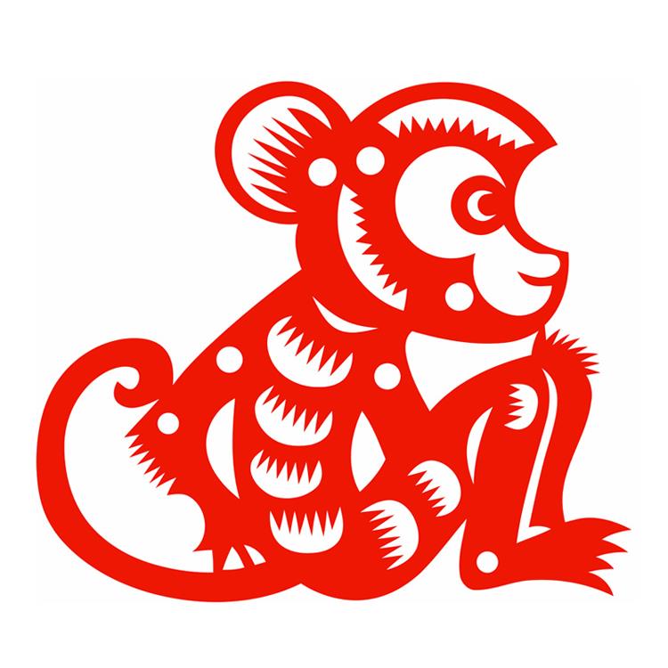生肖猴子窗花静电贴纸剪纸玻璃门窗户动物猴贴纸双面红色猴年装饰