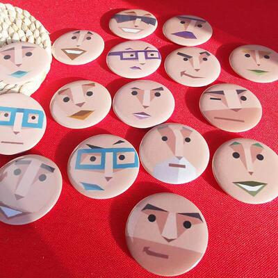 ENTP骨折眉毛大军吧唧搞怪高颜值徽章挂饰58MM学生自制胸针包邮AI