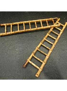 迷你小梯子装饰竹鞭三文鱼节节高升竹篱笆杯架刺身船小摆件创意