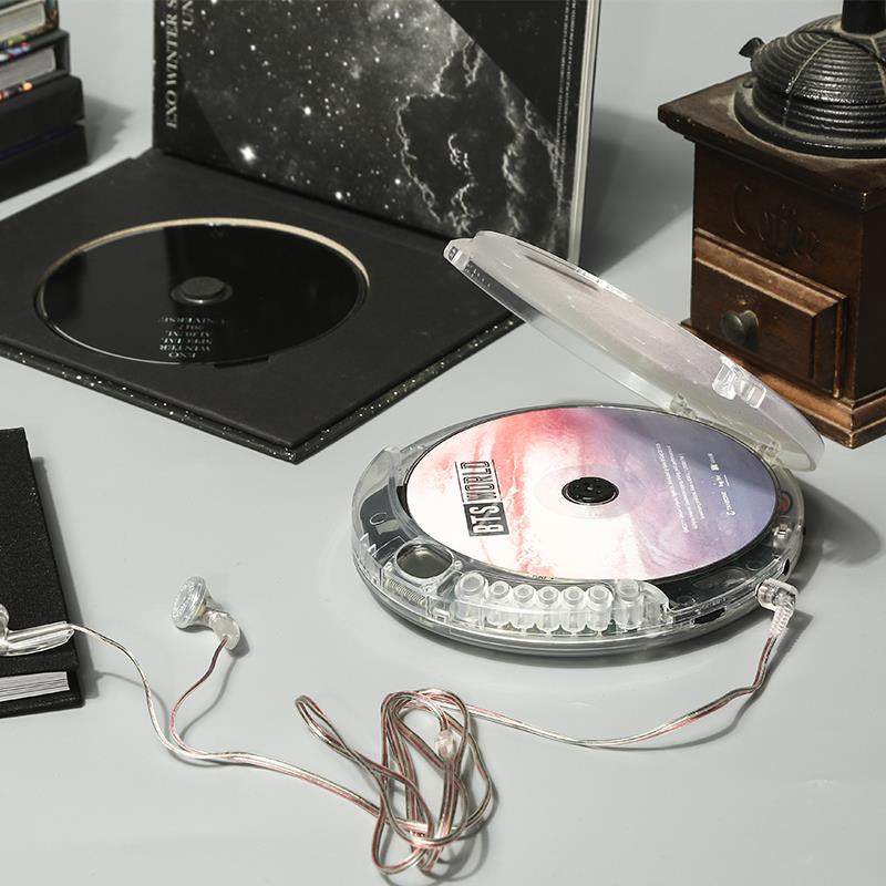 全透明Cd播放器随身听播放器便携式新耳机USB电缆礼品覆古