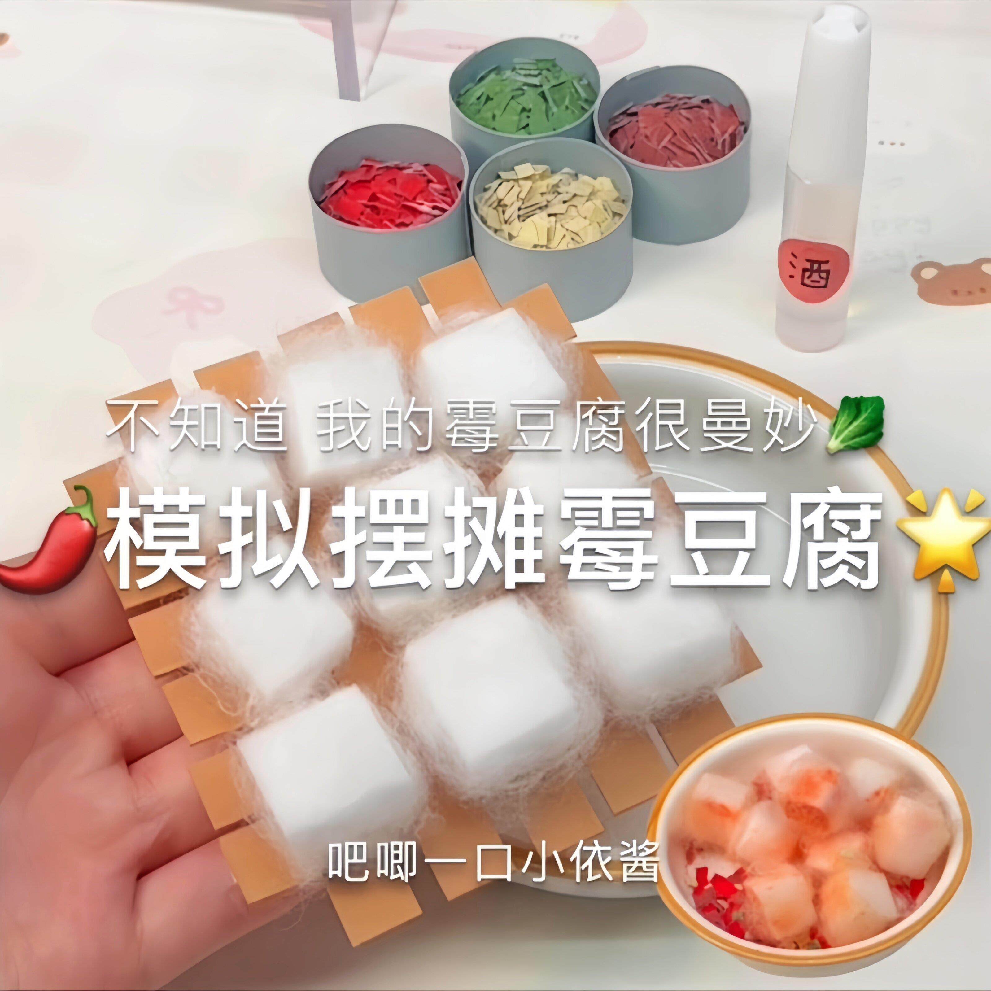 儿童模拟摆摊！霉豆腐玩具套装diy材料包亲子互动趣味体验小游戏A