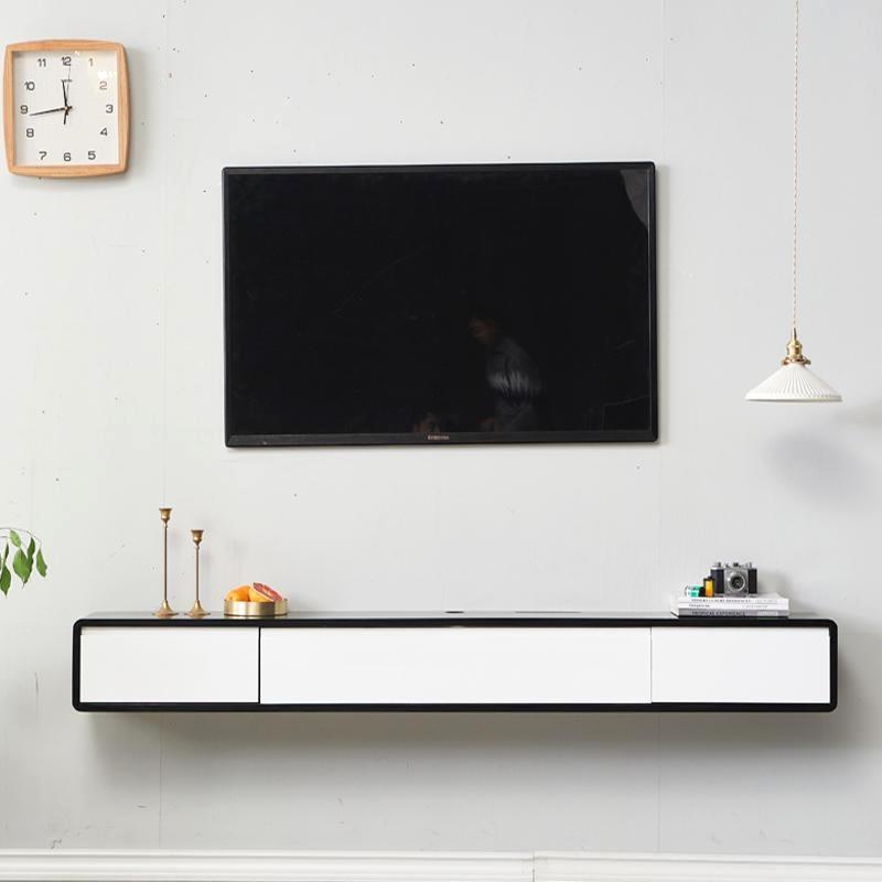 实木壁挂式悬空电视柜挂墙上悬挂客厅卧室小户型超窄白色极简挂壁