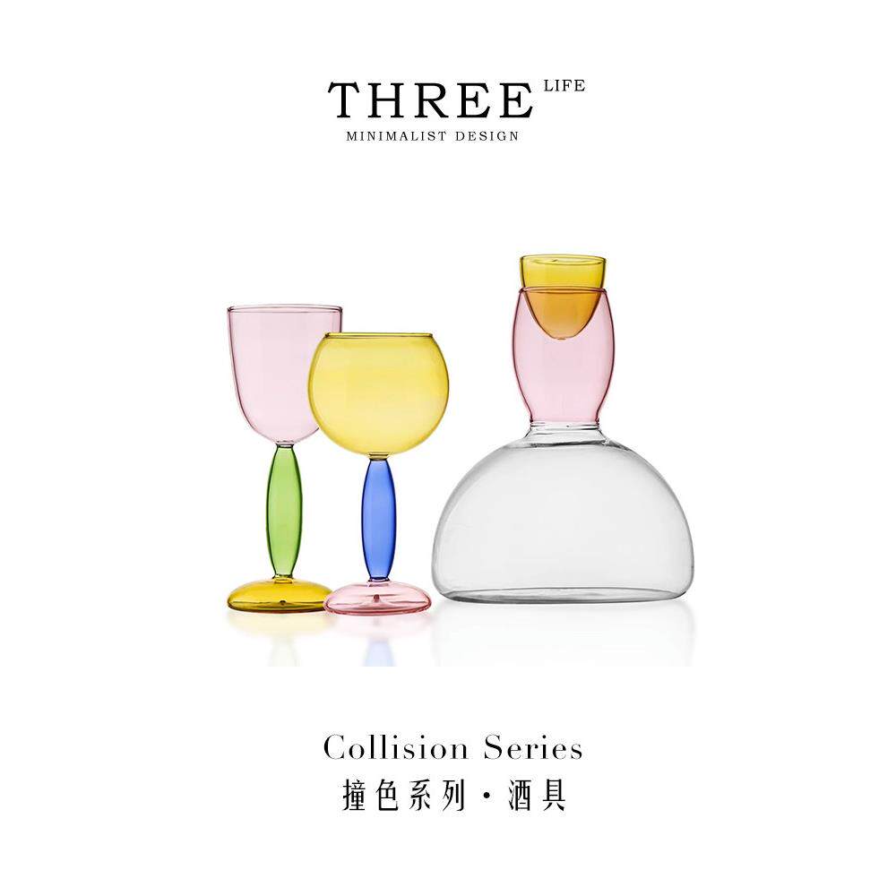 Tlife·碰撞酒创意设计葡萄酒高脚杯醒酒器套装b|对比色AI