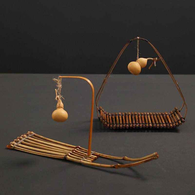 天然船型竹排葫芦摆件手工招财桌面装饰糕点心盘茶托 托茶盘家用