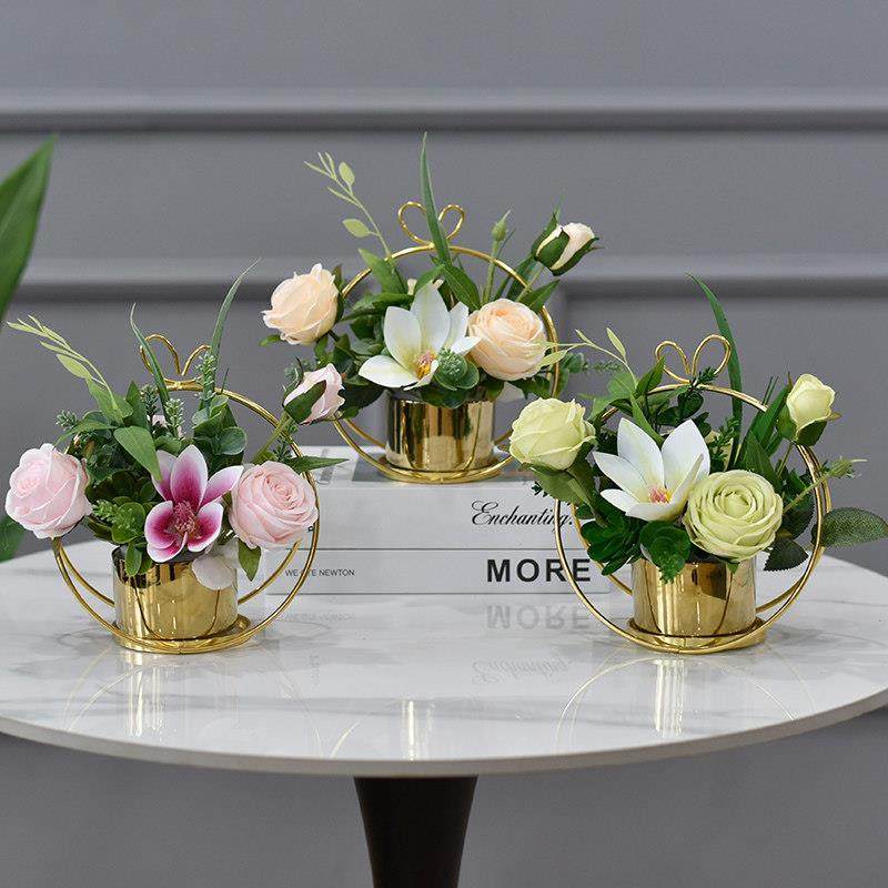 北欧轻奢客厅装饰仿真花艺摆件茶几电视柜餐桌桌面摆放假花束摆设