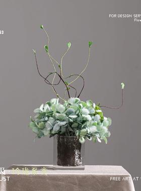 妖及 现代轻奢艺术花束【柔冉】 酒店样板间餐厅茶几桌面花器摆件