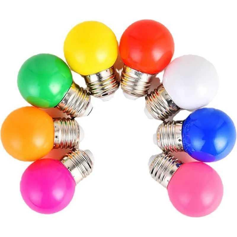 LED灯泡E27七彩小灯泡彩色灯泡户外装饰室内小夜灯灯笼小球泡