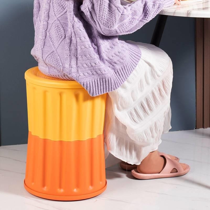 脏衣篓可坐轻奢加厚家用收纳圆形收纳凳子储物凳换鞋凳收纳筐门口