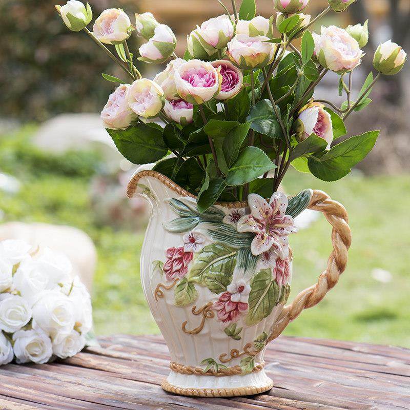 方亚百合富贵陶瓷花瓶水罐花器电视柜玄关茶几摆件结婚闺蜜礼品,家居饰品,花瓶,淘宝优惠券,粉丝福利购,淘宝优惠卷