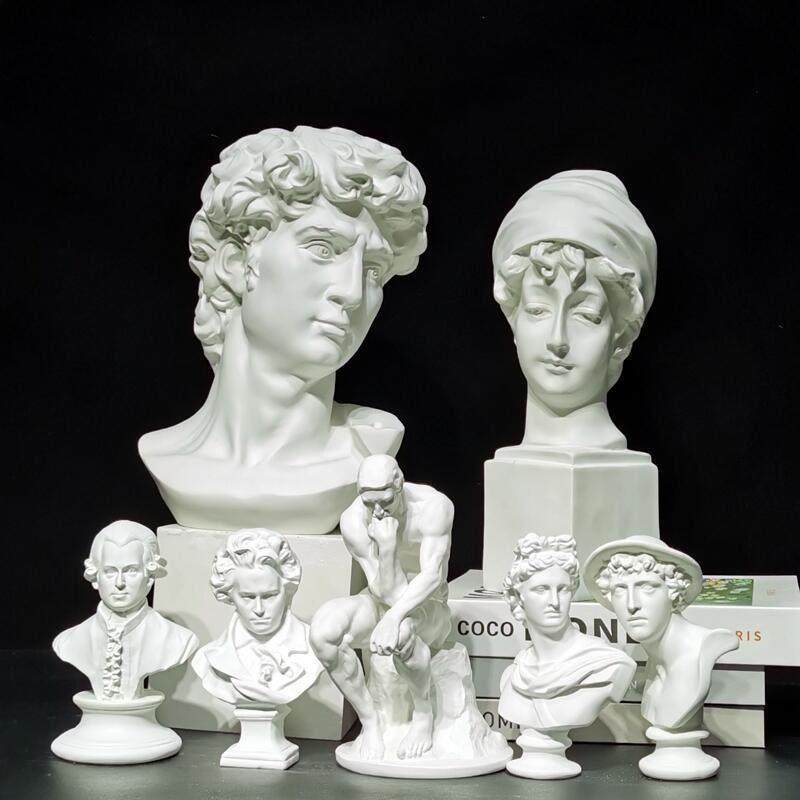 北欧石膏树脂人物头像维纳斯店铺橱窗展示书房装饰素描写生摆件大