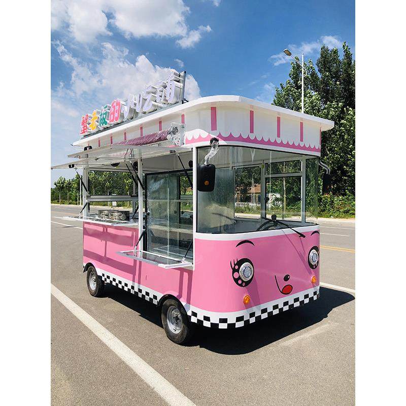 小吃车多功能餐车电动四轮车移动美食早餐快餐摆摊流动夜市炸串房