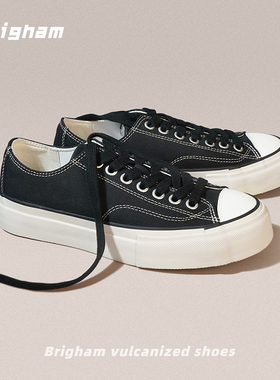 Brigham盟主帆布厚底增高百搭休闲运动经典硫化板鞋