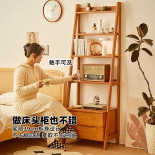 家逸实木组合书架多层储物收纳柜客厅置物架收纳架书房落地小书柜