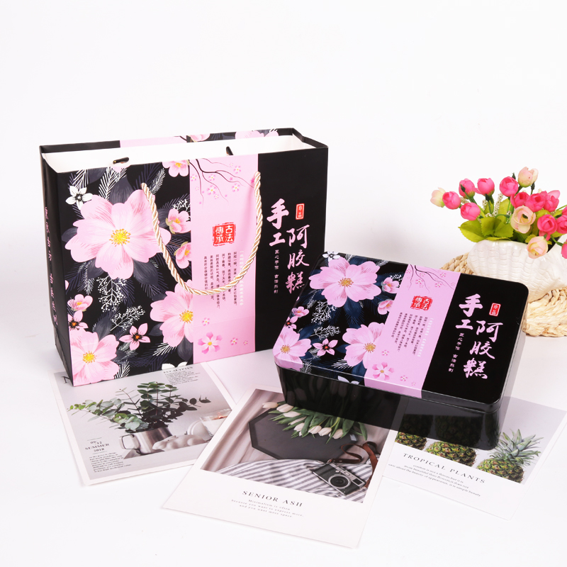 阿胶糕包装盒通用铁盒礼盒装手工阿胶膏盒非塑料盒密封